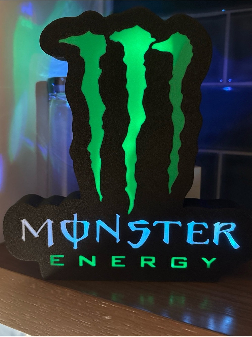 Monster Energy Black & Green Logo Display Sign | Lightbox
